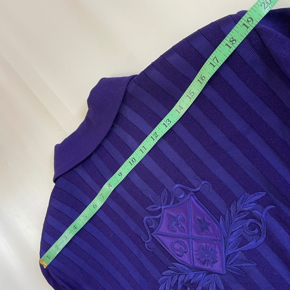 St John Santana Knit Jacket Women Royal Purple Y2K Large Old Money Preppy Logo - Picture 16 of 16